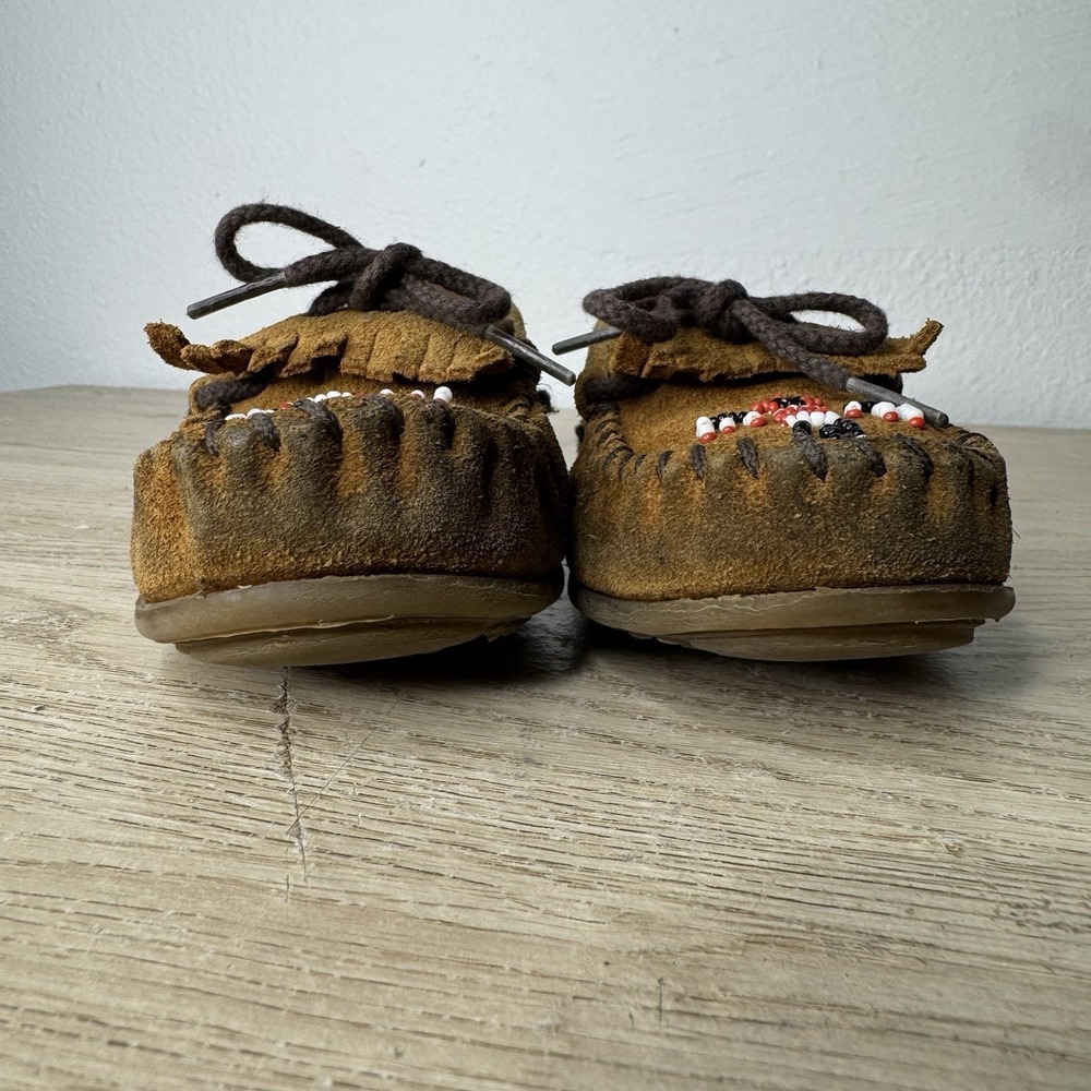 Minnetonka Thunderbird Beaded Mocassin Loafers Toddler Little Kid Size 12 - Picture 3 of 11